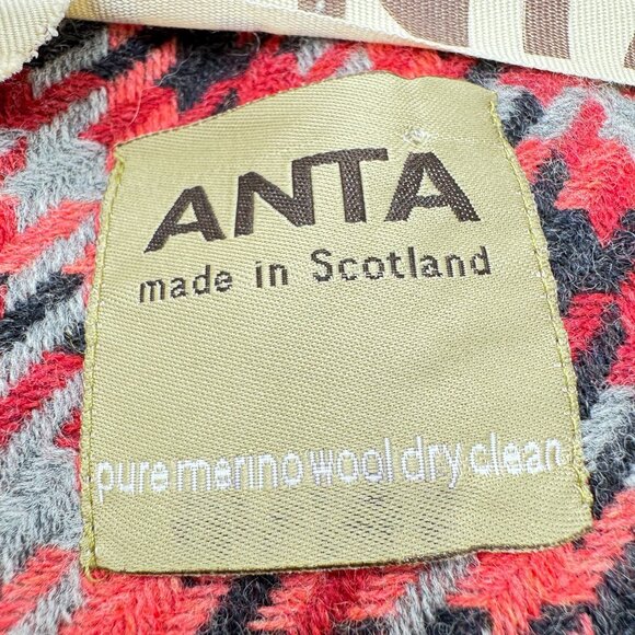 ANTA Plaid Throw Blanket 50"x60" 100% Merino Wool Red Black Grey NWT - Picture 10 of 10